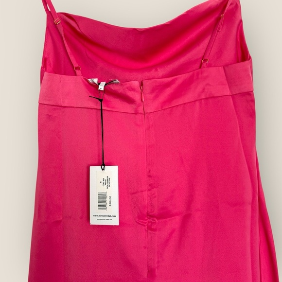 WeWoreWhat - Cowl Neck Satin Midi Dress Pink Size 6 NWT - Picture 8 of 9